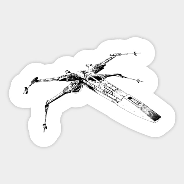 X Wing Fighter Sticker by Dennson Creative